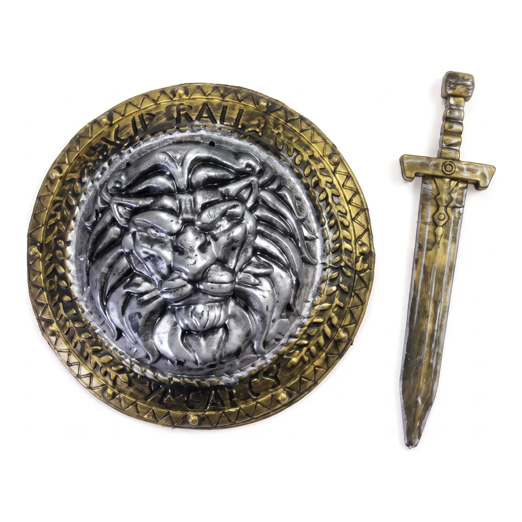 Escudo plástico gladiador con espada